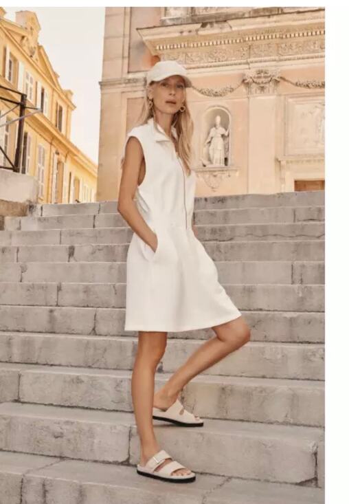 Varley Dresses & Skirts - Varley Rosannah Zip Front Minidress In Egret. Size large (NWOT)